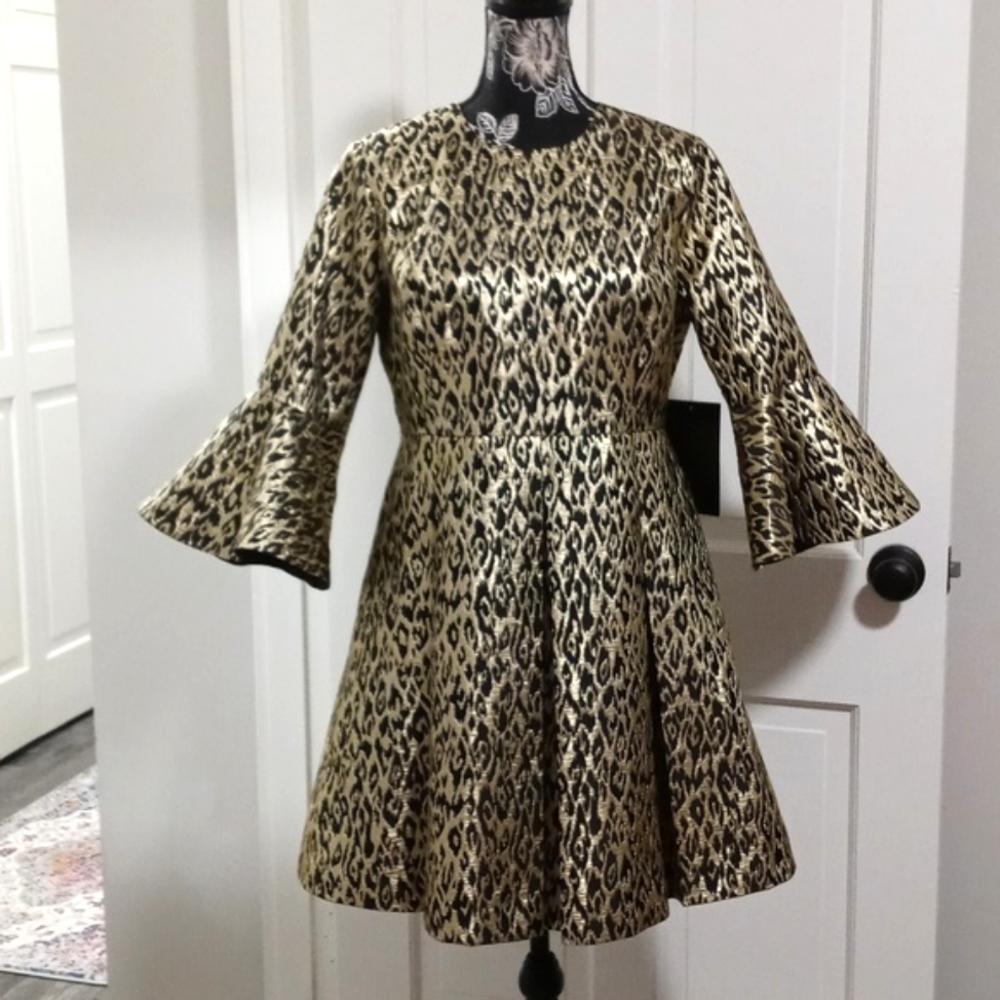 🆕️ 🐆Tuckernuck🐆 - Gold Leopard Mel Dress - Picture 2 of 16